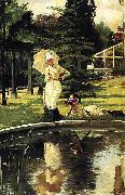 James Tissot In an English Garden painting
